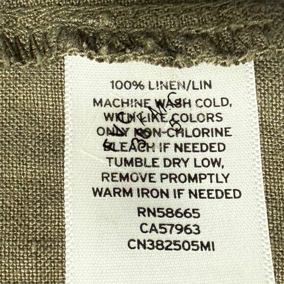 Caslon Linen Olive Green Roll Tab Sleeve Cardigan Jacket Women's Small - Picture 6 of 7